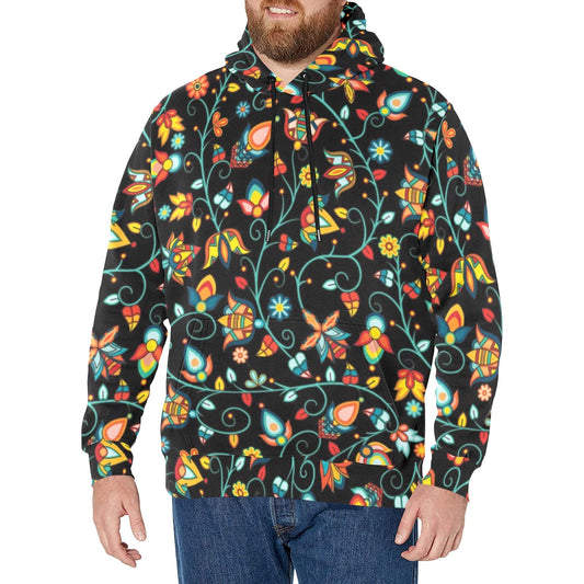 Thorny Path Black Men's Long Sleeve Fleece Hoodie