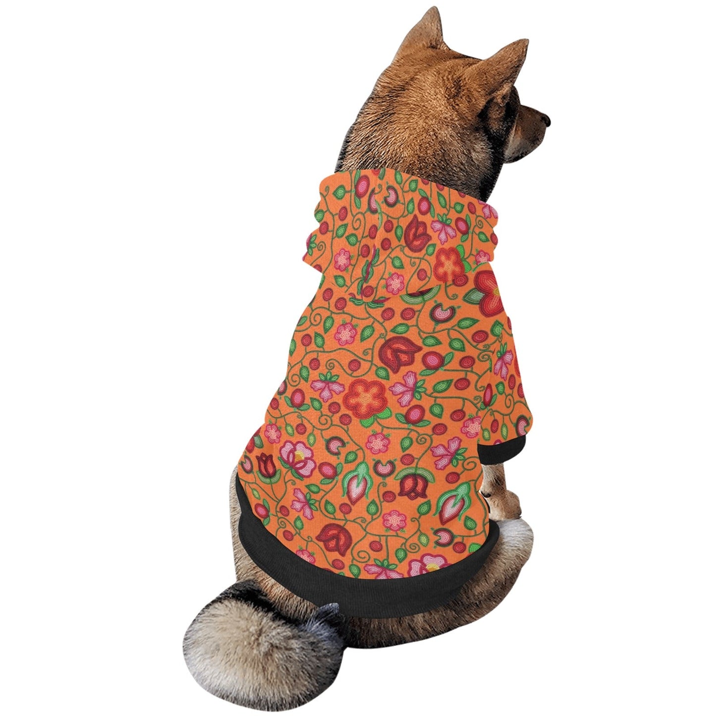 Rose Reverie Orange Pet Hoodie
