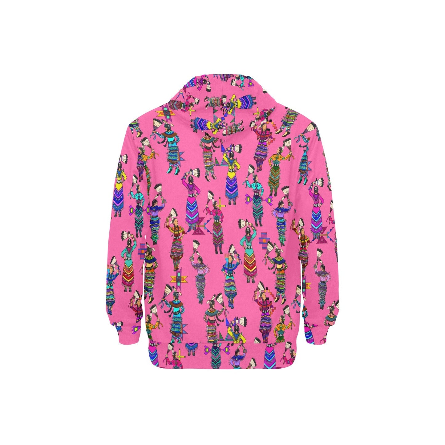 Women's Jingle Dancers Pink Men's Long Sleeve Fleece Hoodie