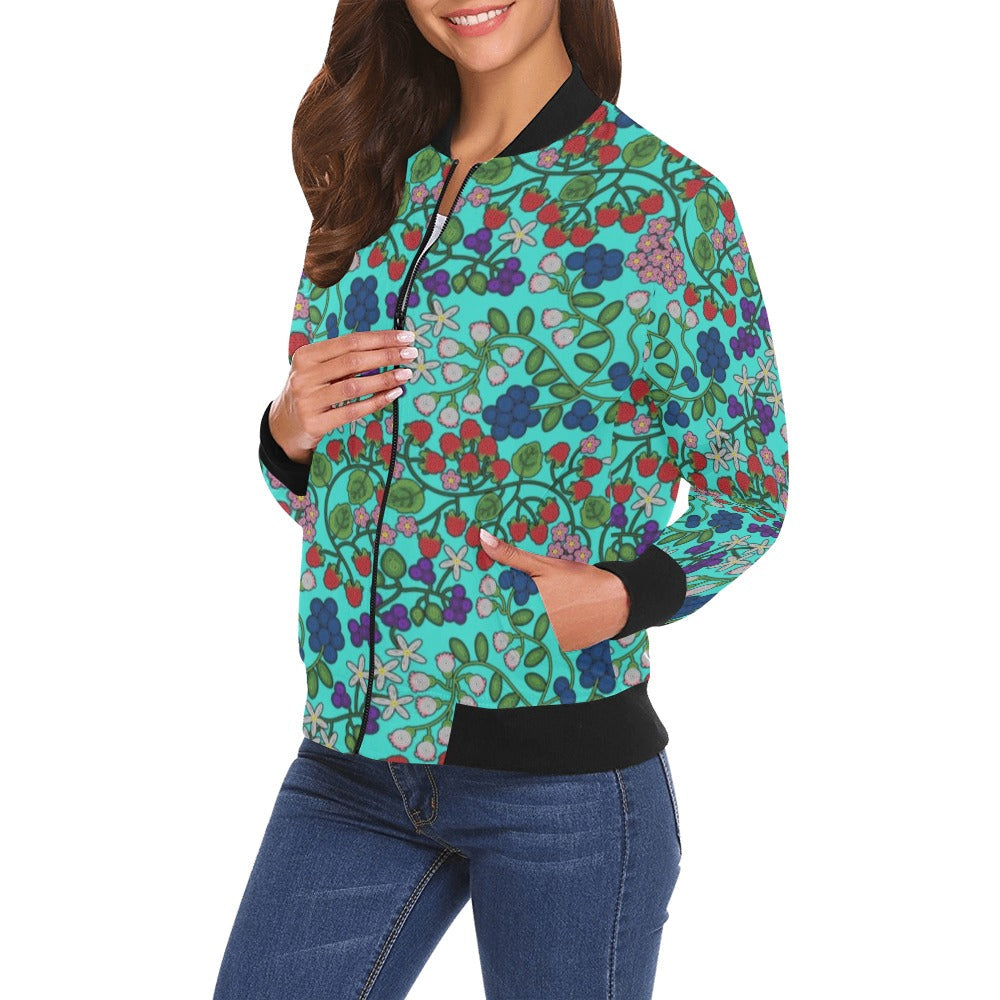 Takwakin Harvest Turquoise Bomber Jacket for Women