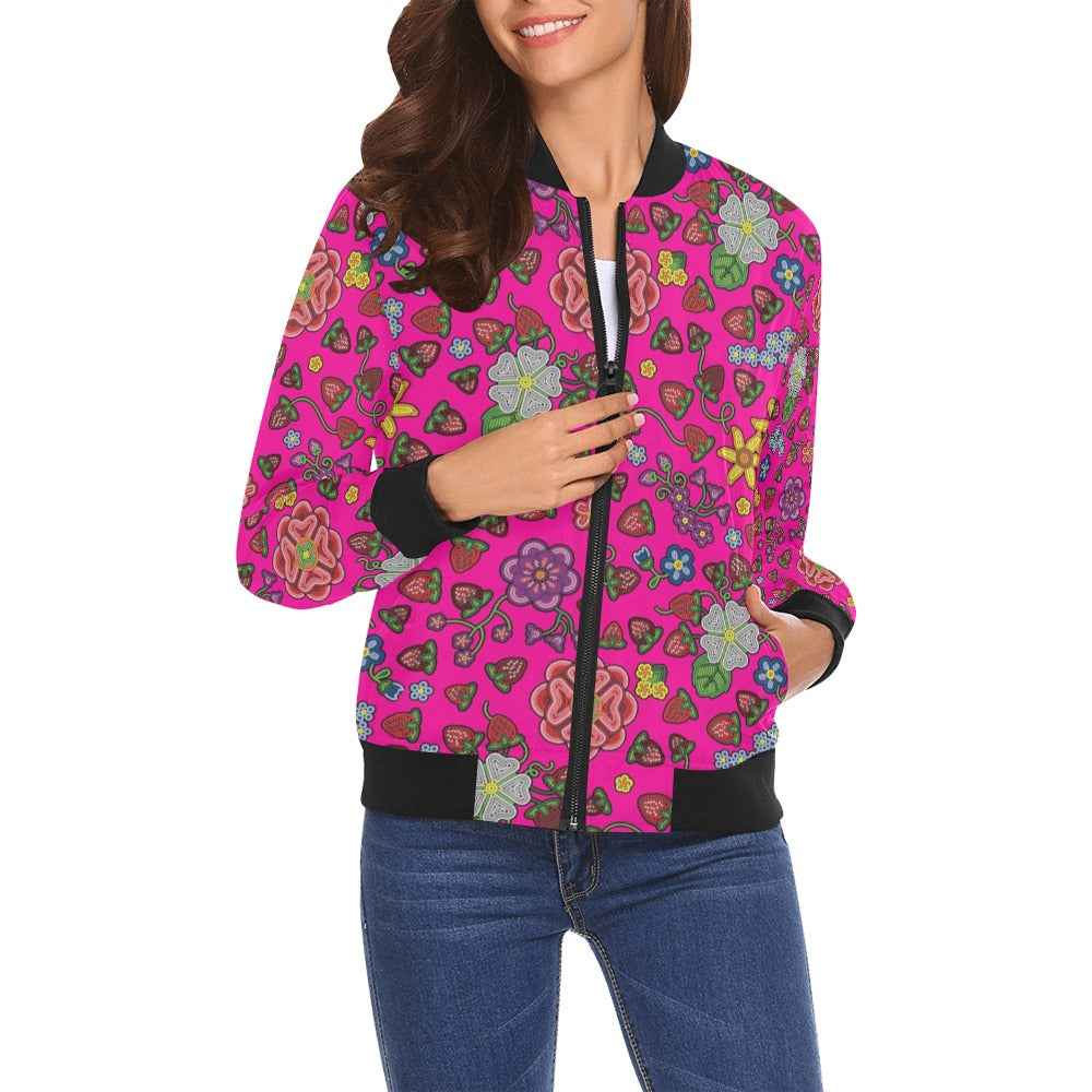 Berry Pop Blush Bomber Jacket for Women