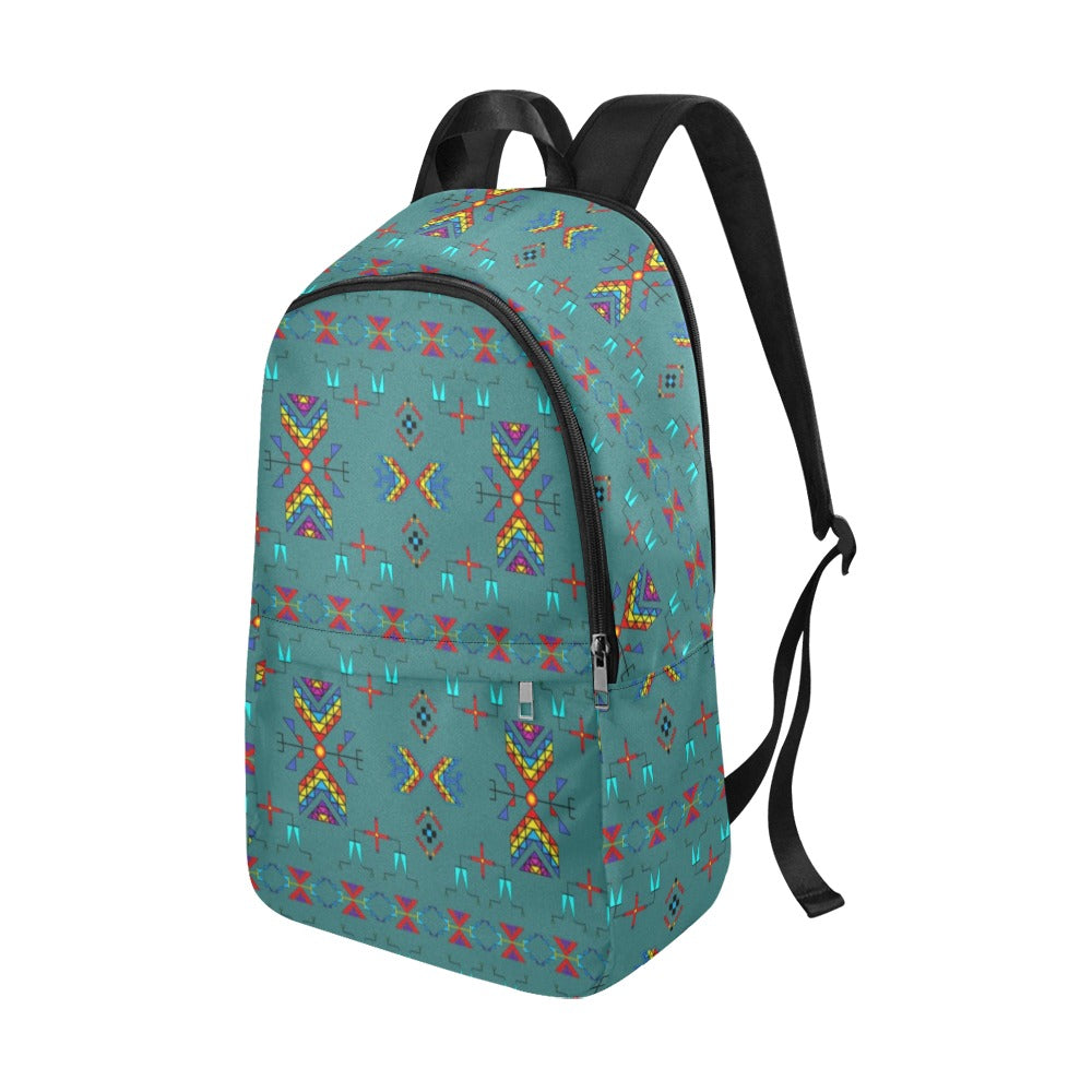 Rainy Chief Rainbow Teal Sky Fabric Backpack for Adult
