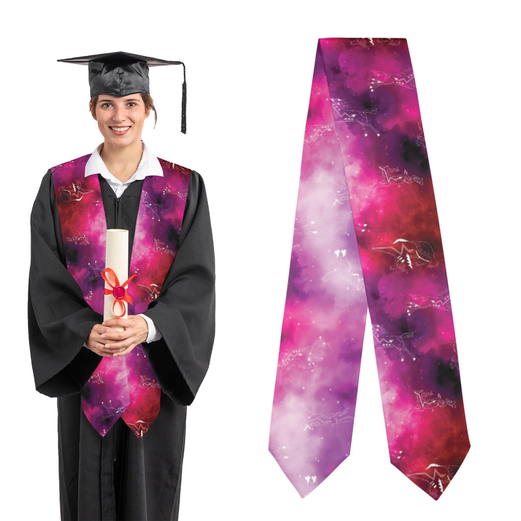 Animal Ancestors 8 Gaseous Clouds Pink and Red Graduation Stole