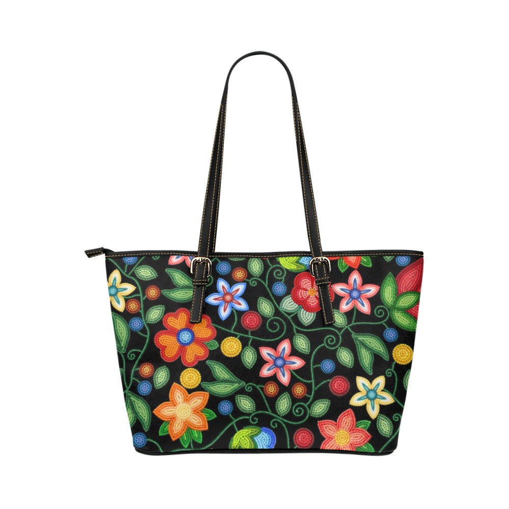 Morning Harmony Black Leather Tote