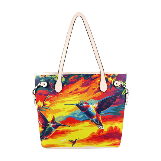 Happy Hummingbirds Clover Canvas Tote Bag