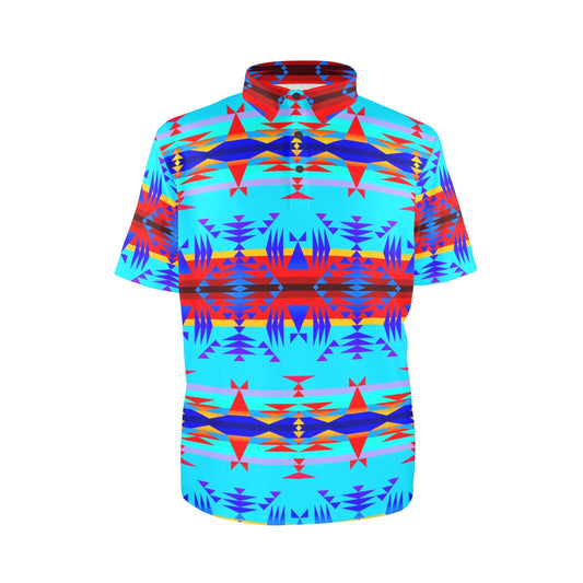 Between the Mountains Blue Polo Shirt