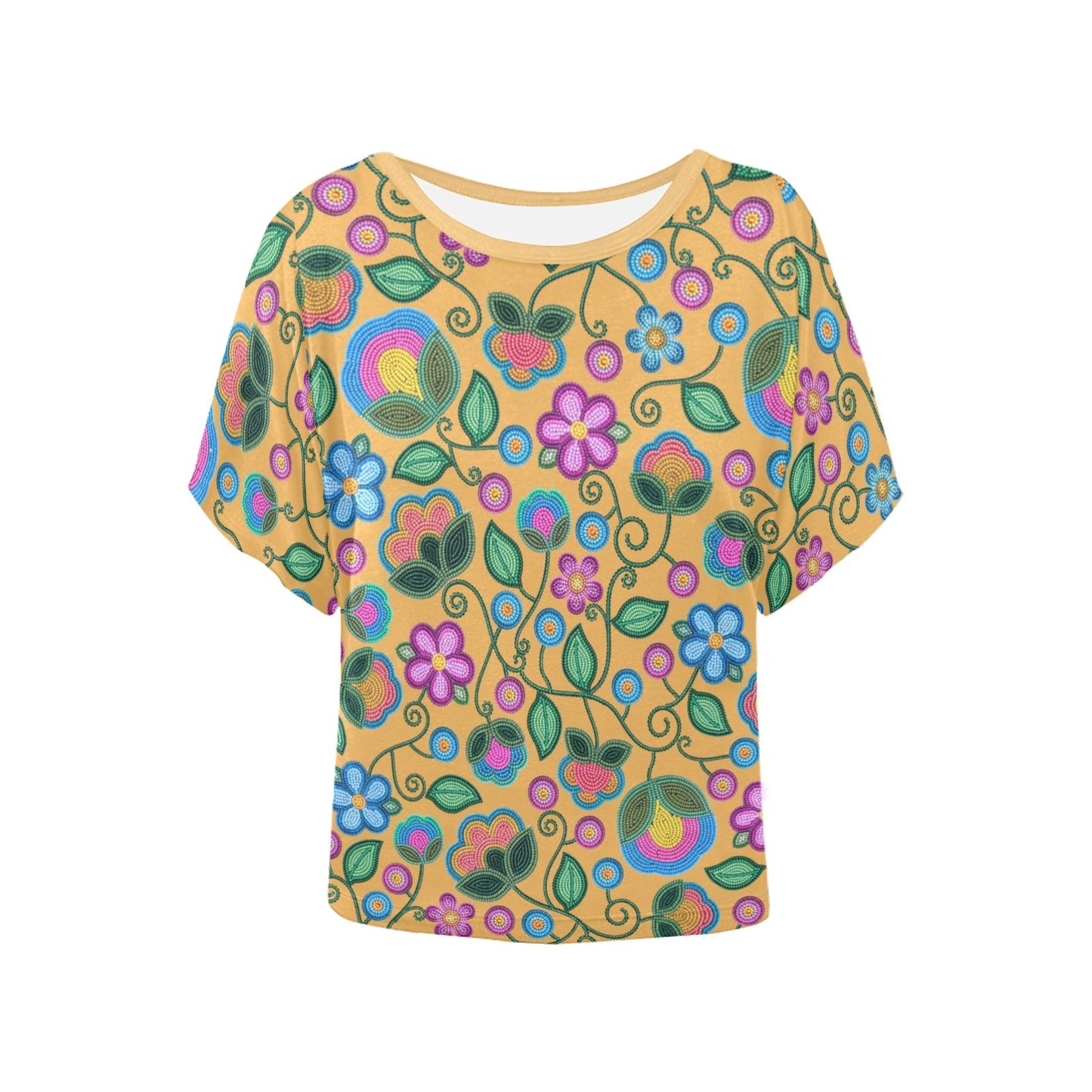 Turquoise Sunbeam Yellow Batwing Blouse