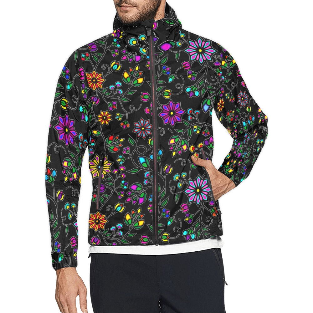 Prairie Paintbrush Black Men's Windbreaker