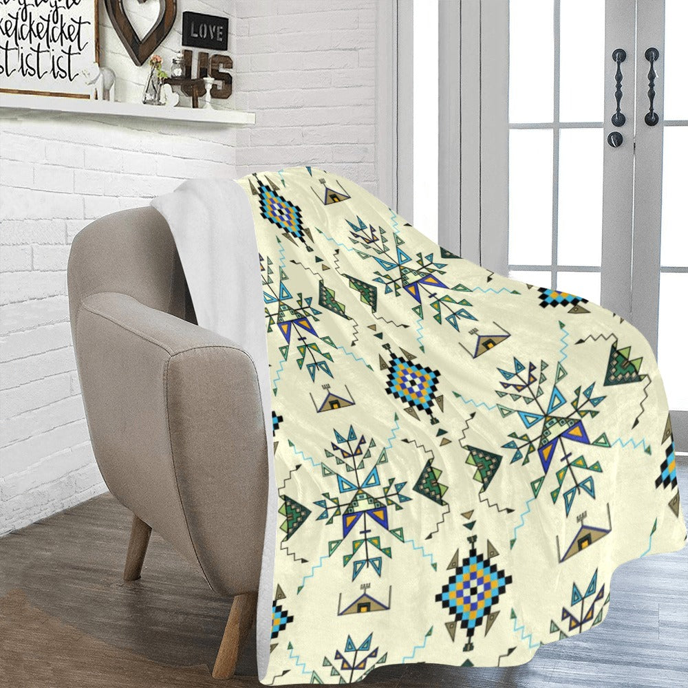 Bear Shield Cream X-Large Micro Fleece Blanket