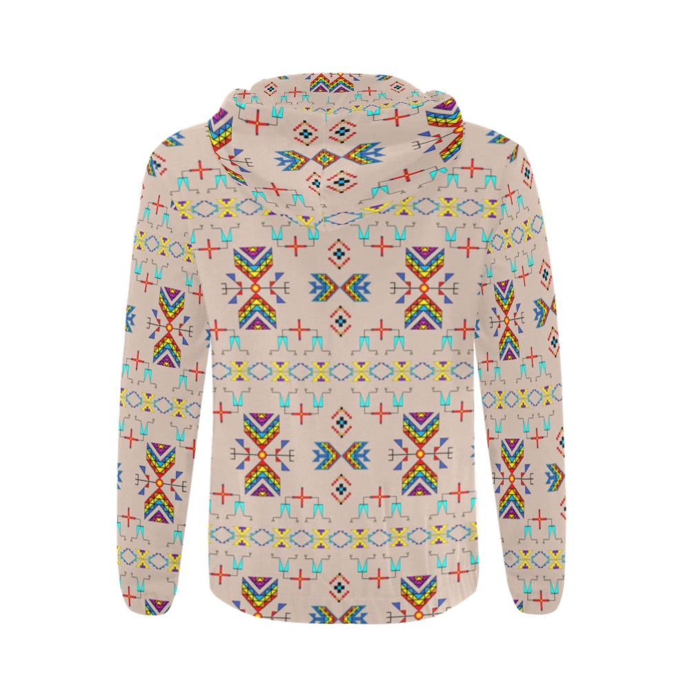 Rainy Chief Rainbow Taupe Men's Zipper Hoodie