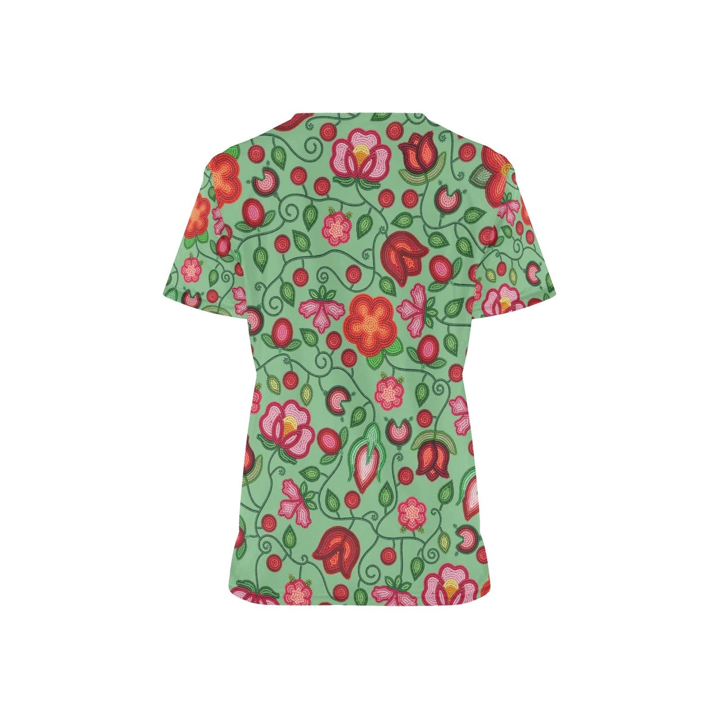 Rose Reverie Green Scrub Top