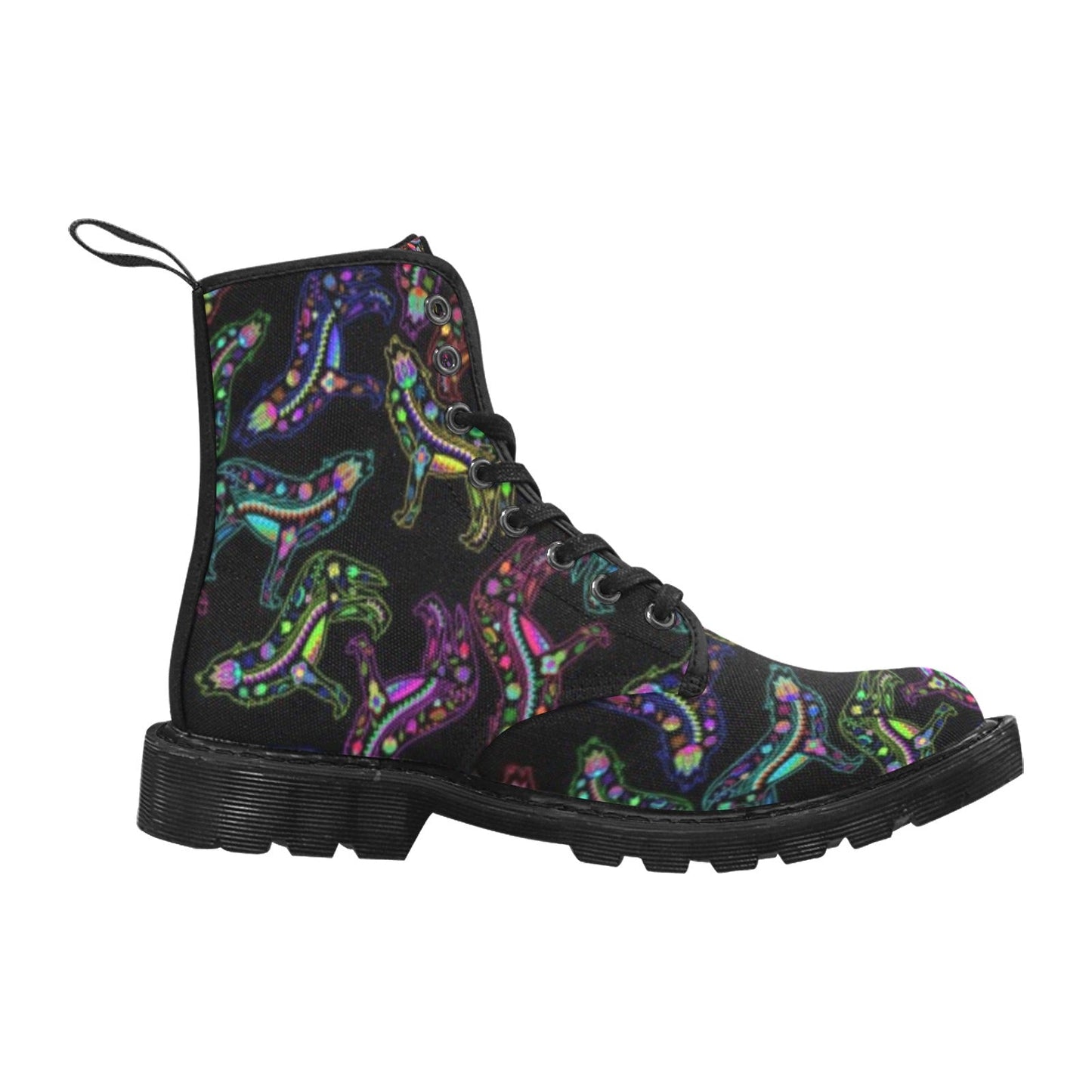 Neon Floral Wolves Boots