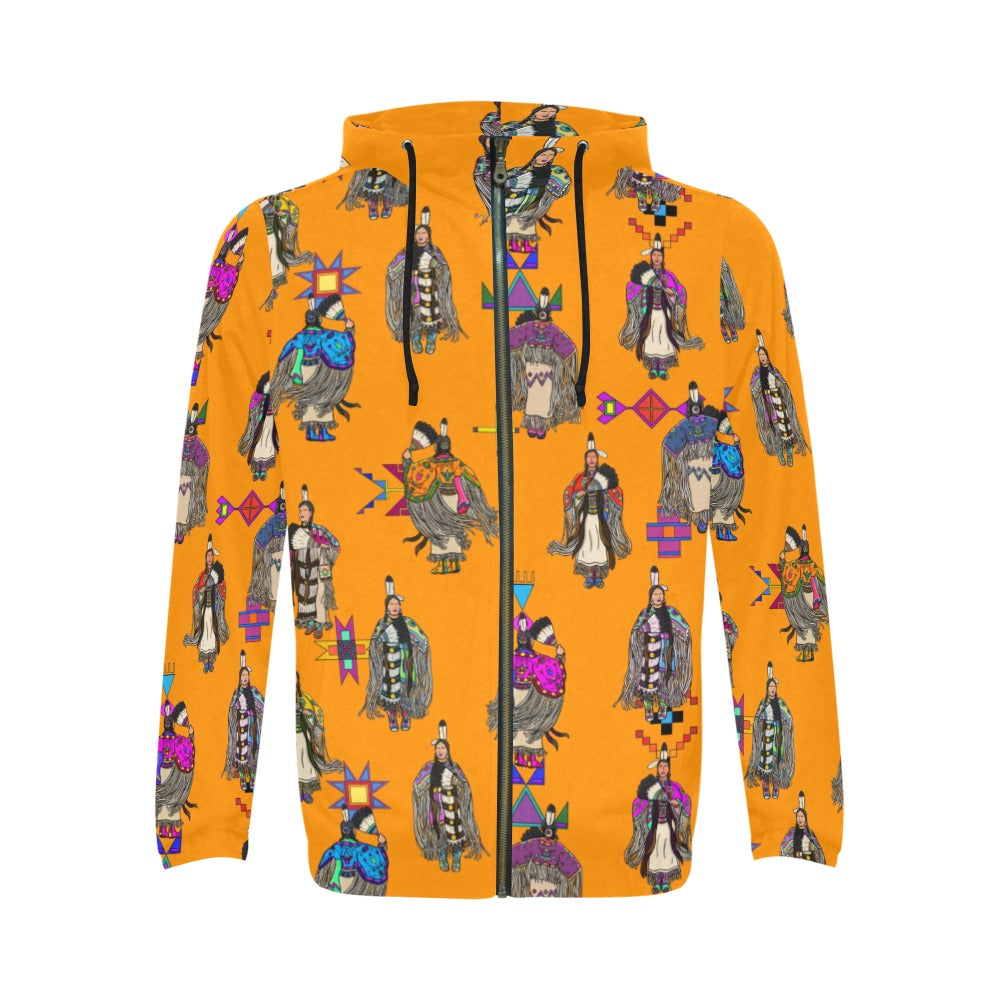 Women's Tradish Dancers Orange Men's Zipper Hoodie