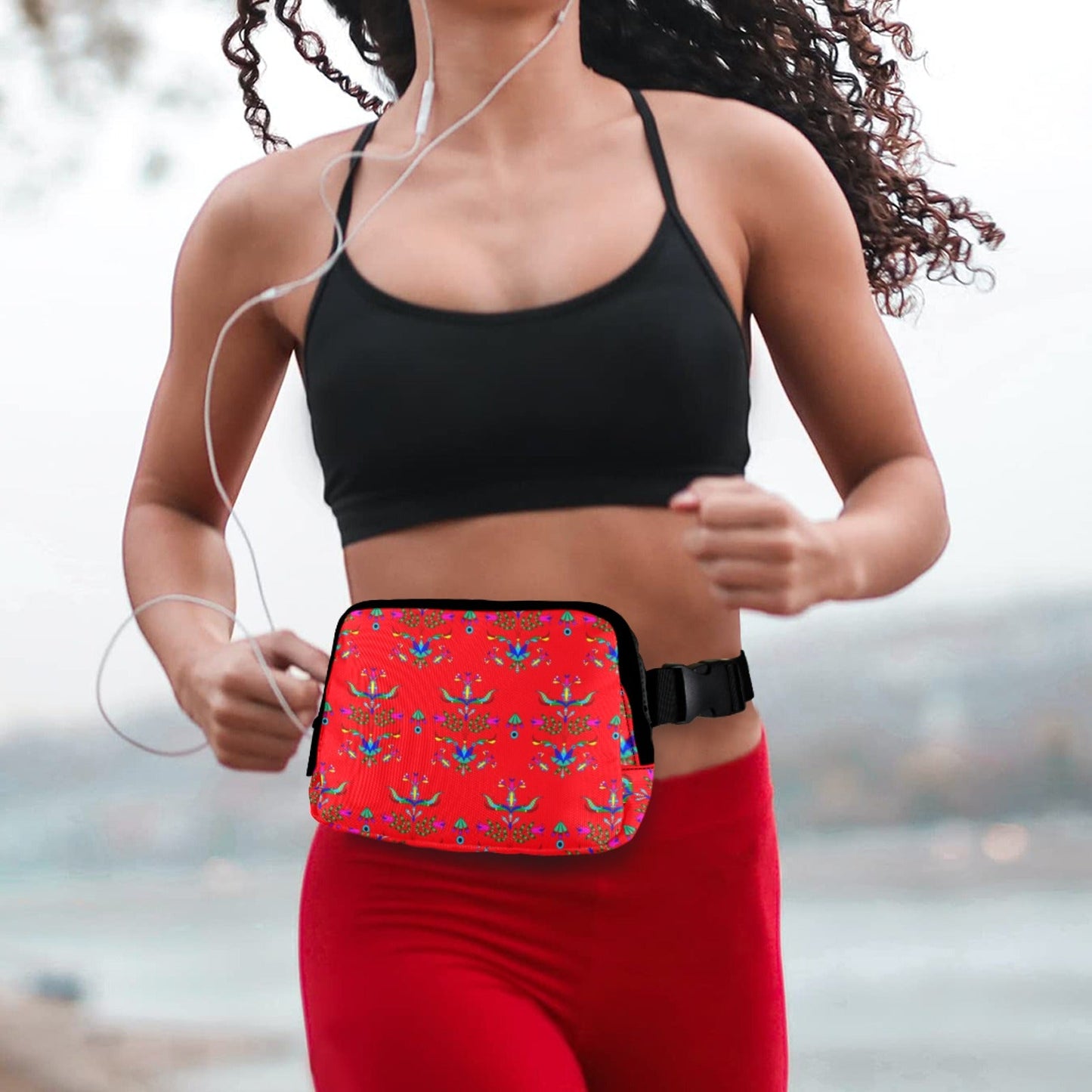 Dakota Damask Red Belt Bag