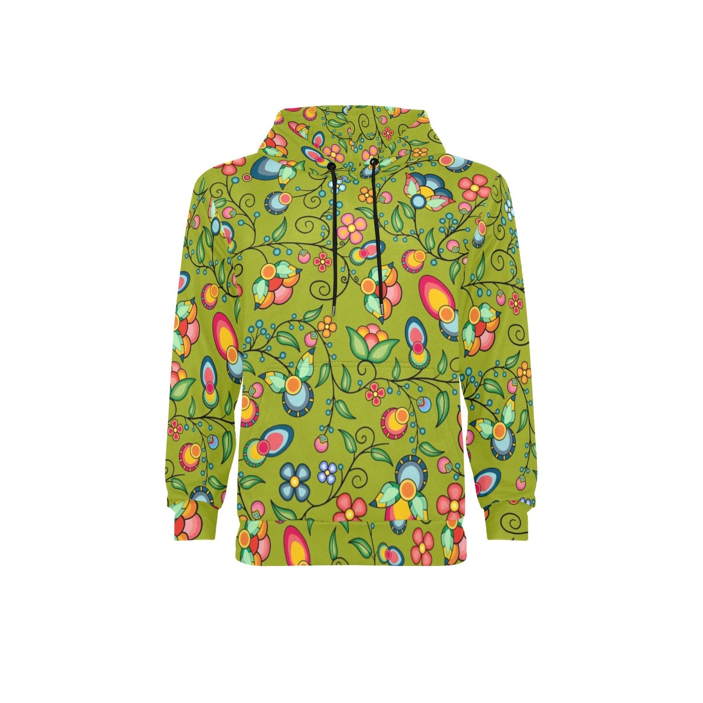 Floral Bounty Sweetgrass Men's Long Sleeve Fleece Hoodie