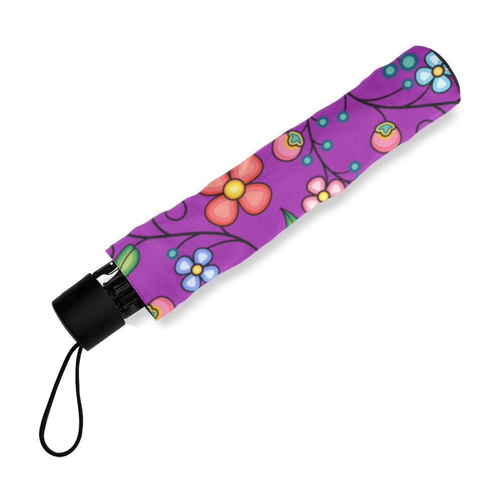 Floral Bounty Purple Foldable Umbrella