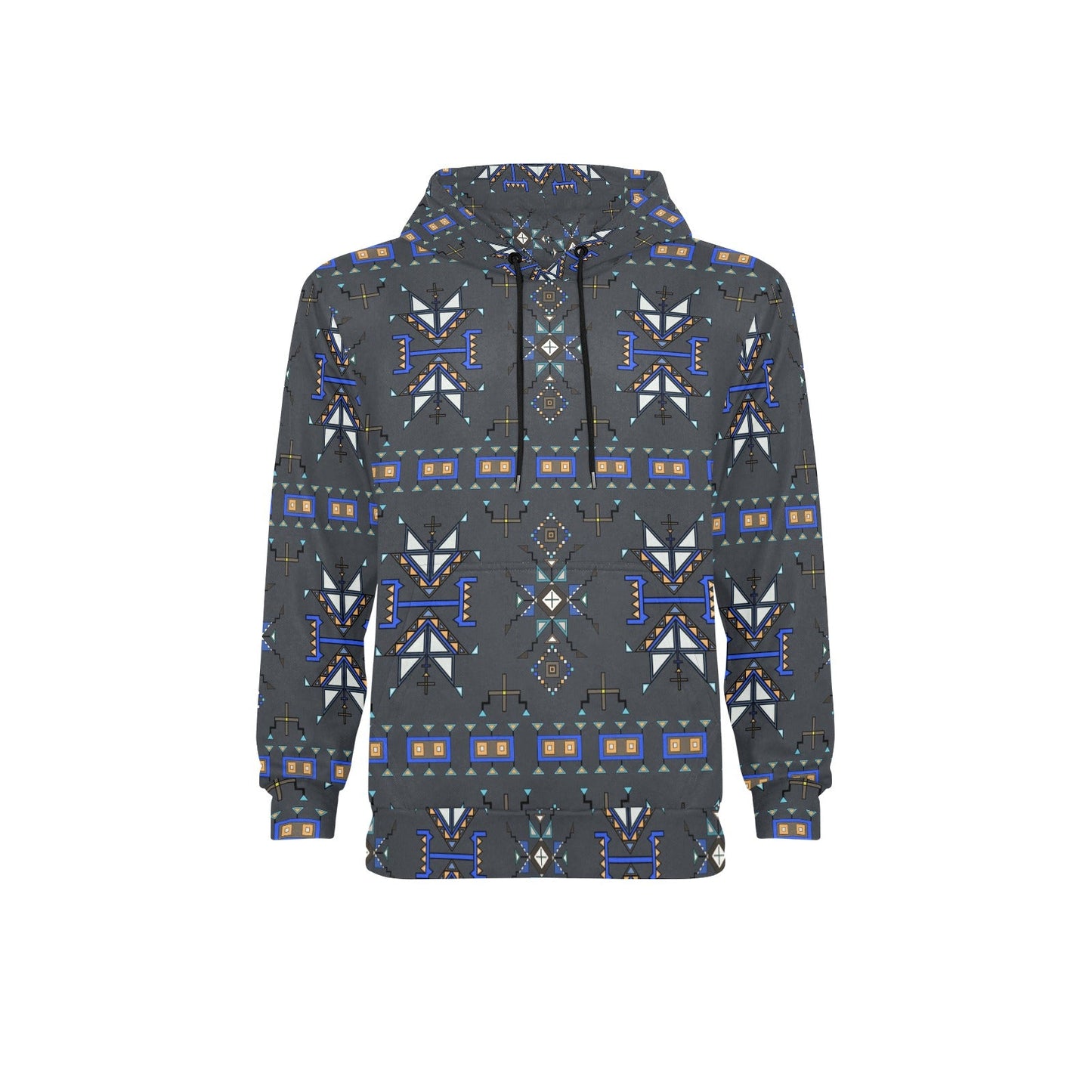 Eagle Strike Gray Men's Long Sleeve Fleece Hoodie