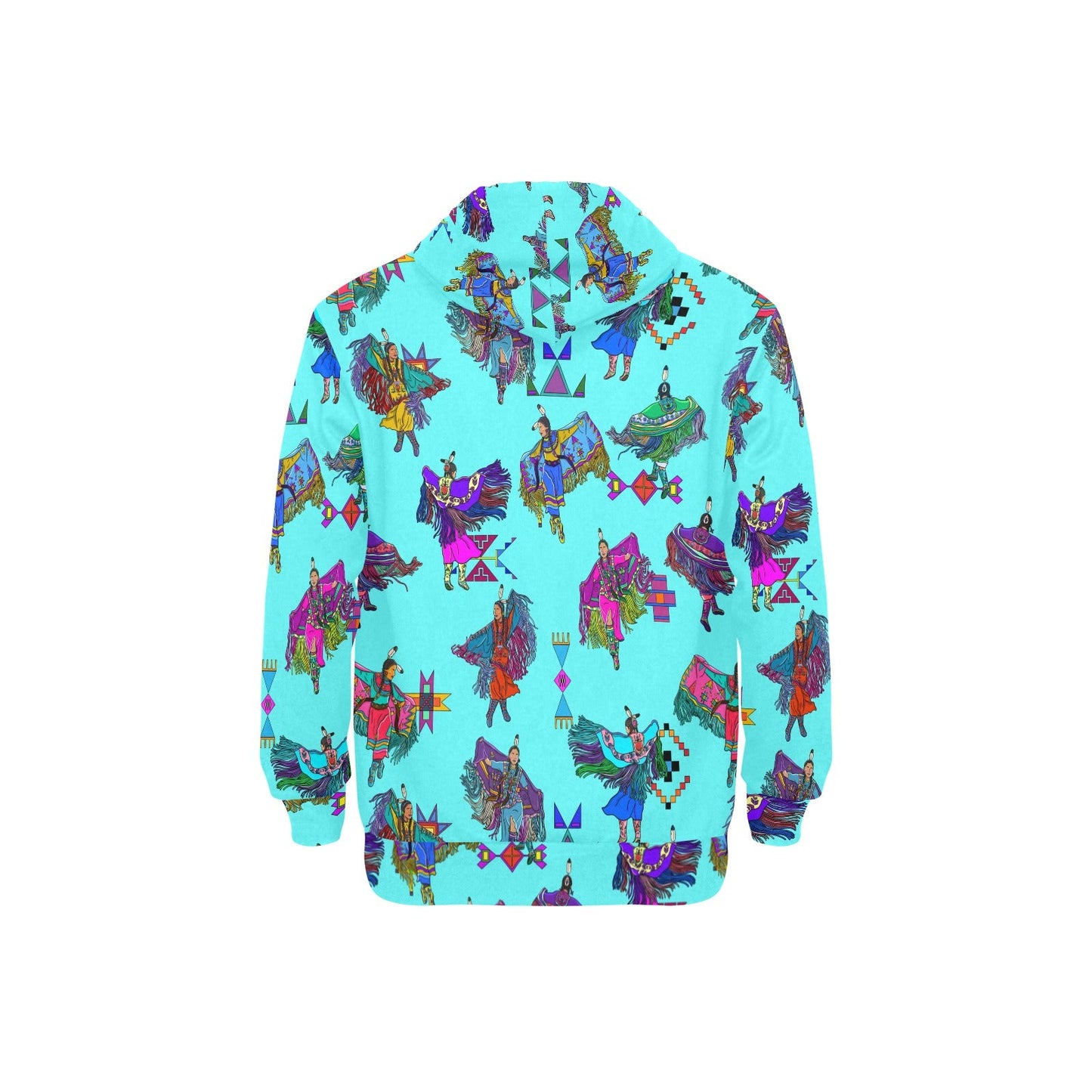 Women's Fancy Dancers Turquoise Men's Long Sleeve Fleece Hoodie