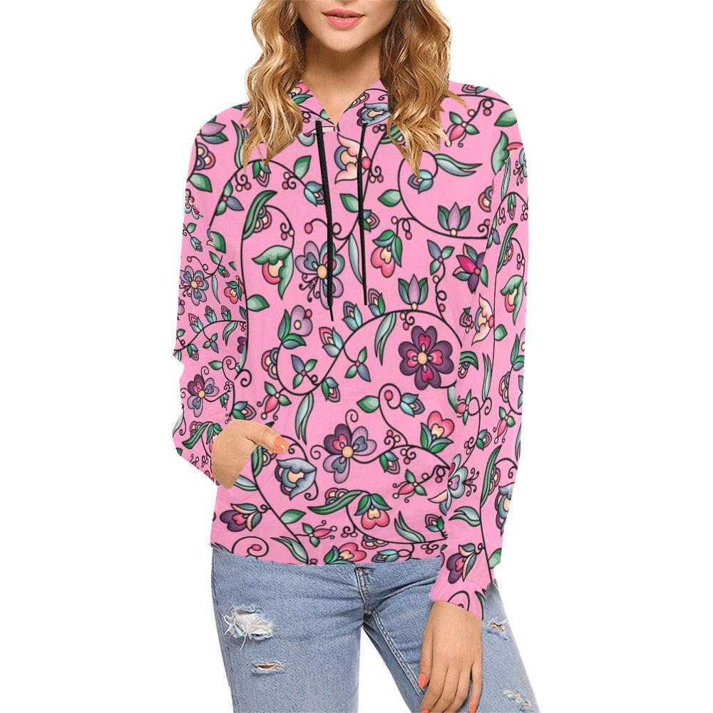 Amber Evening Garland Pink Hoodie for Women (USA Size)