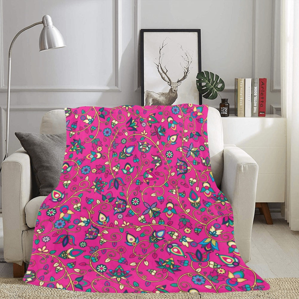 Thorny Path Pink X-Large Micro Fleece Blanket