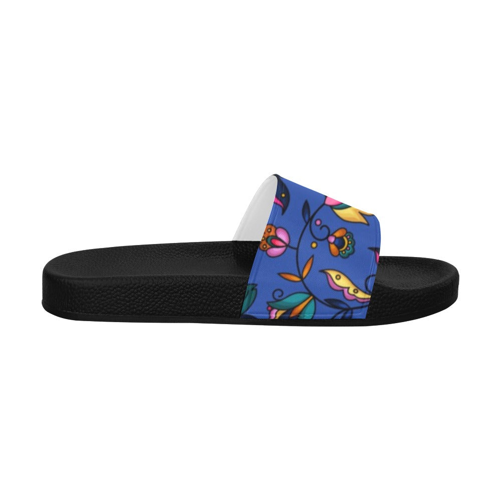 Copper Prairie Petals Blue Men's Slide Sandals