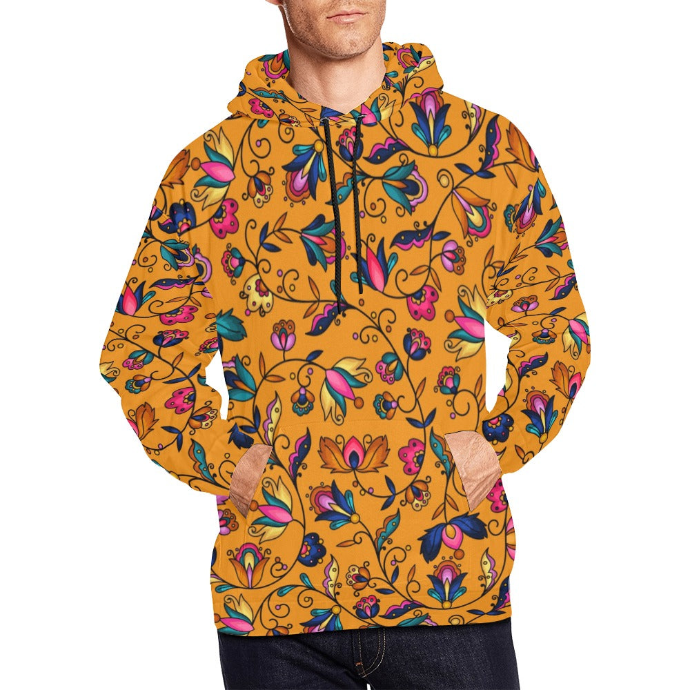 Copper Prairie Petals Orange Hoodie for Men