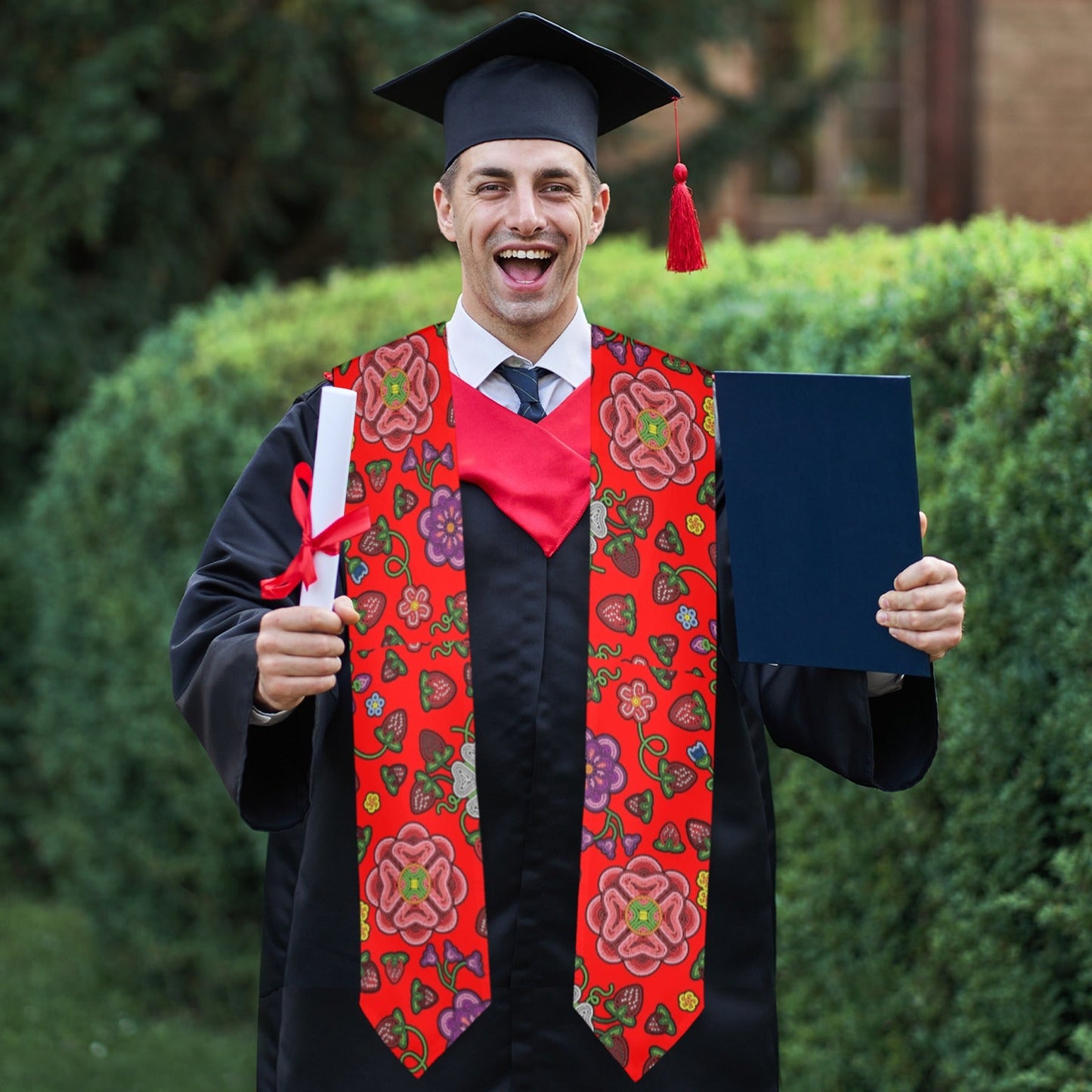 Berry Pop Fire Graduation Stole