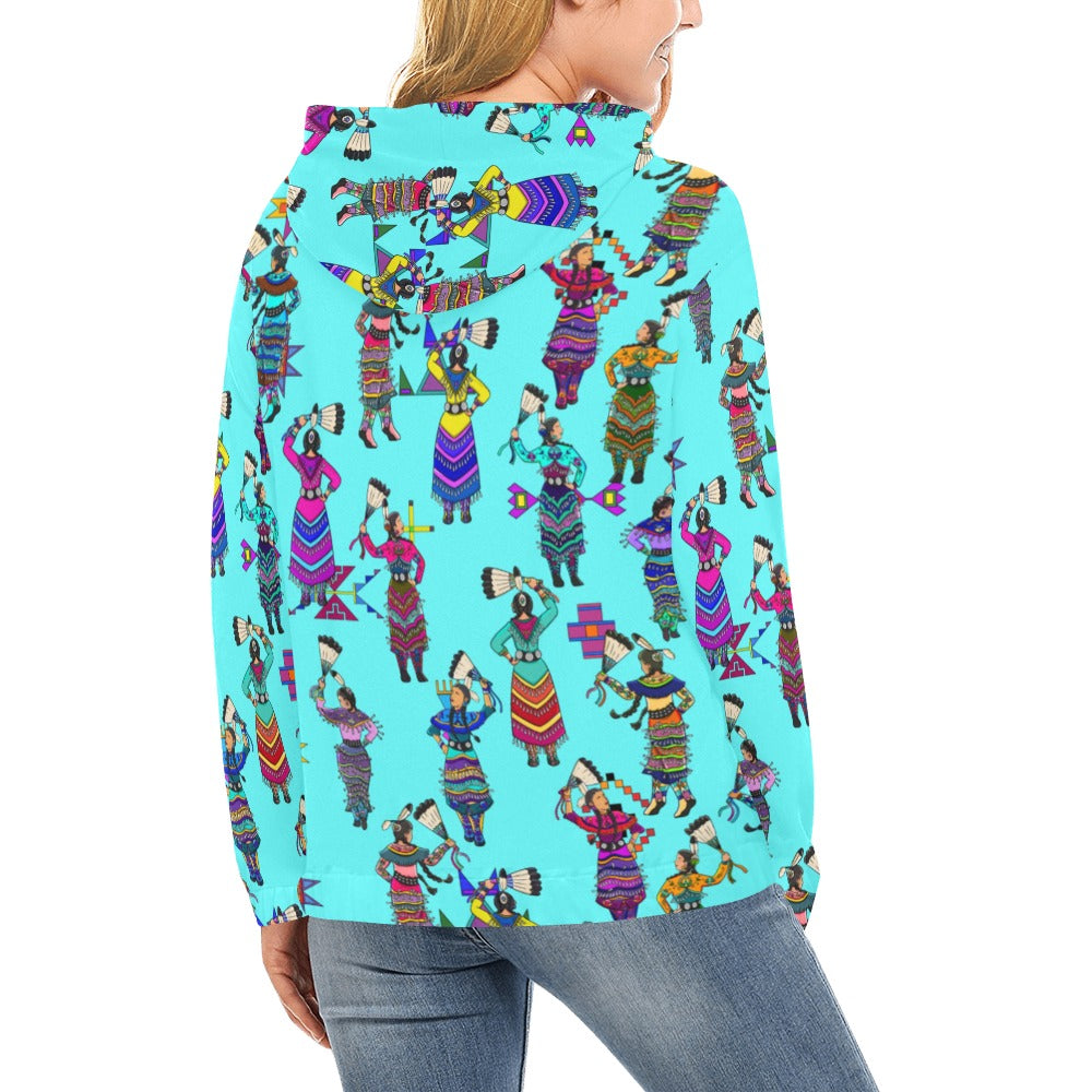 Women's Jingle Dancers Turquoise Hoodie for Women