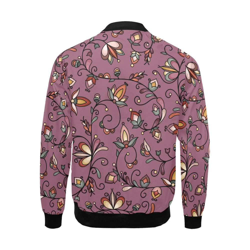 Burnt Sky Petals Magenta Bomber Jacket for Men