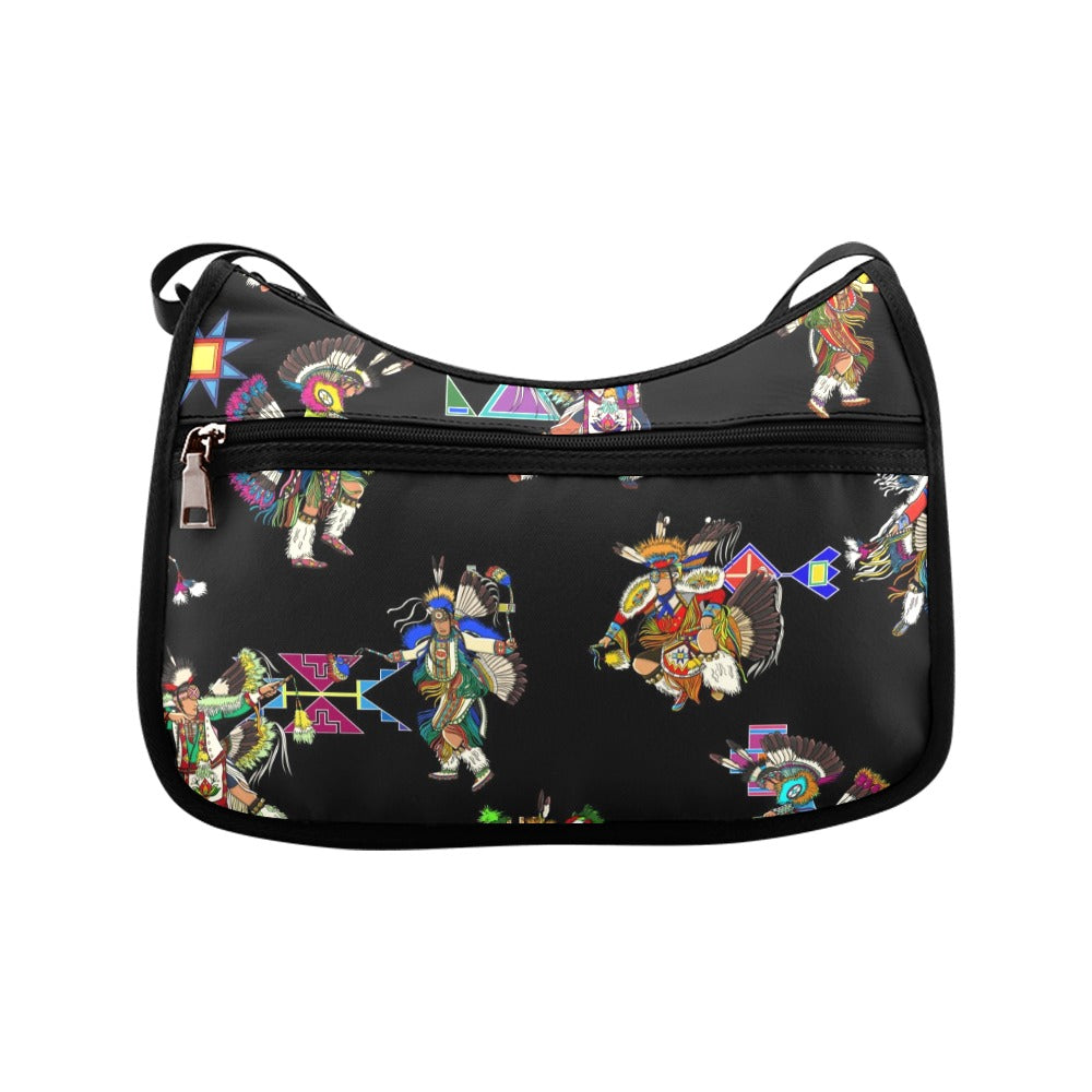 Men's Fancy Dancer Black Crossbody Bag