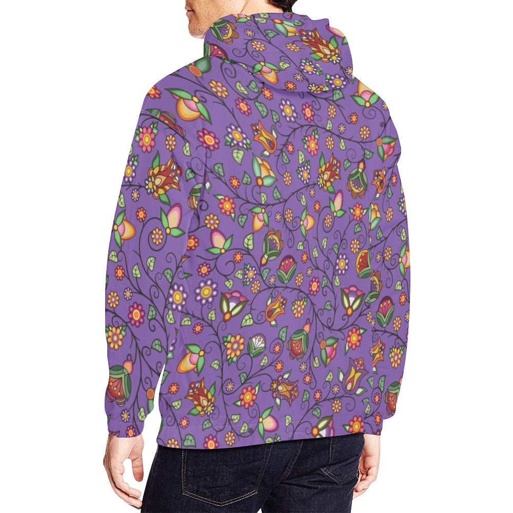 Heartbeat Petals Purple Hoodie for Men