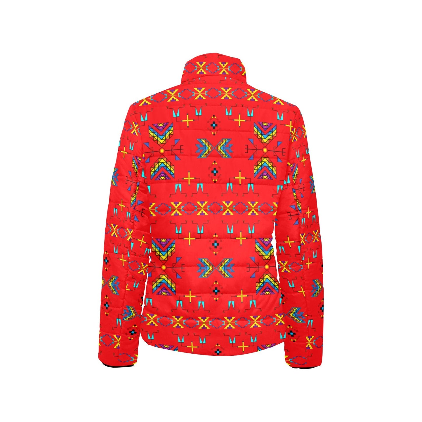 Rainy Chief Rainbow Red Women's Padded Jacket