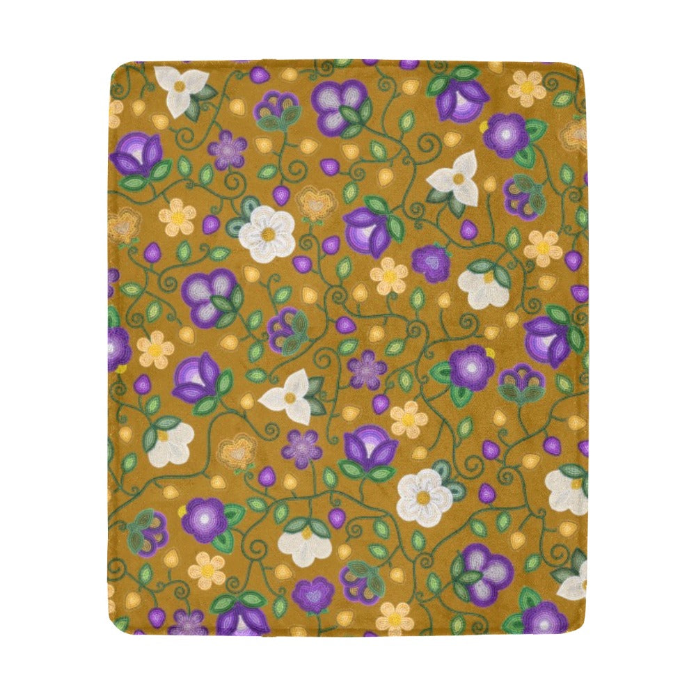 Midnight Moss Bloom Toffee Large Micro Fleece Blanket
