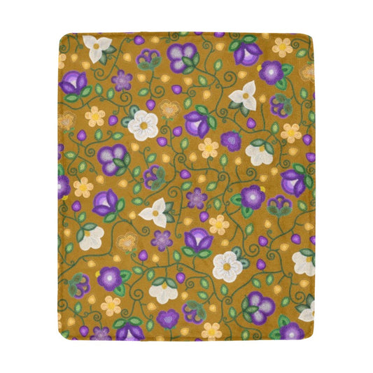 Midnight Moss Bloom Toffee Large Micro Fleece Blanket