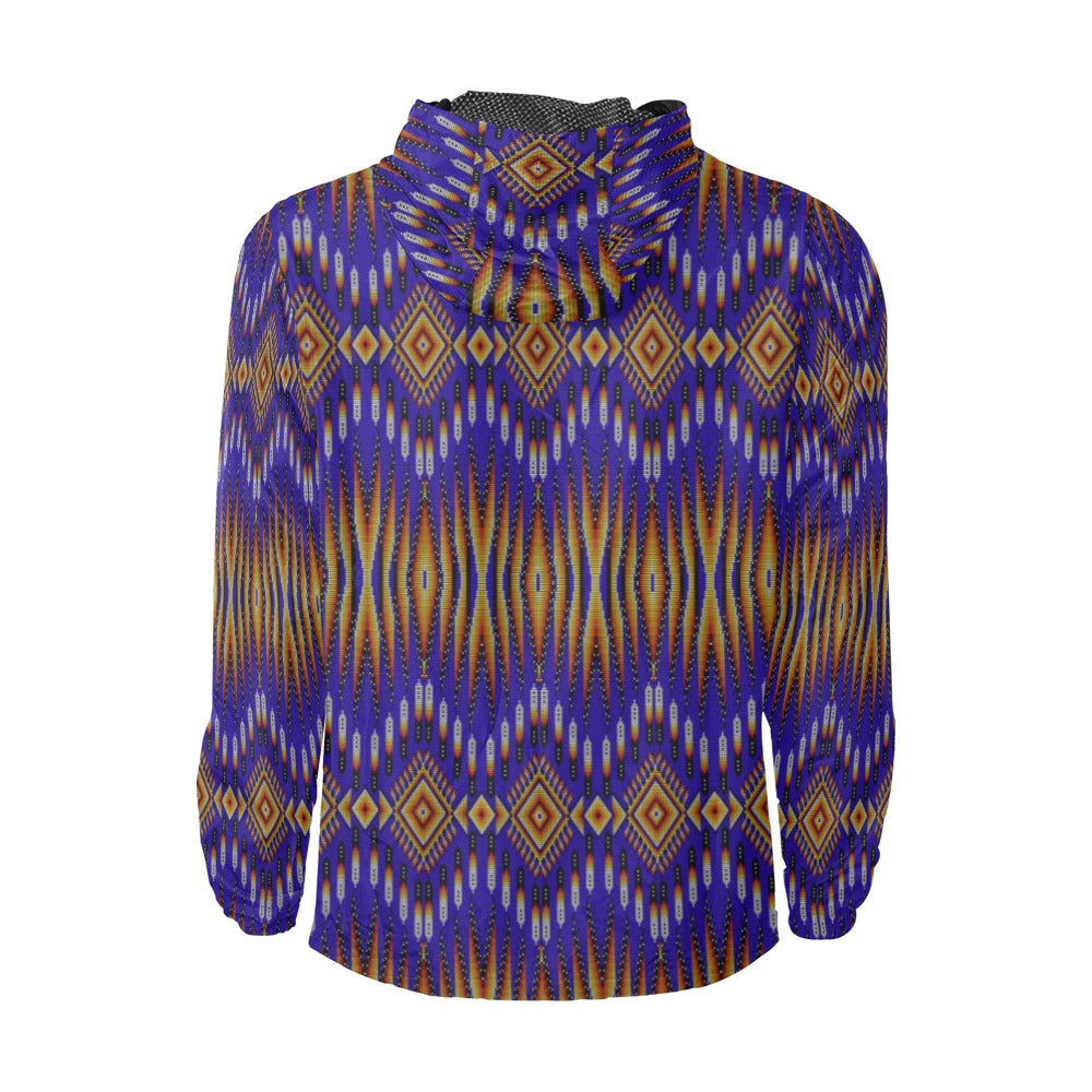 Fire Feather Blue Men's Windbreaker