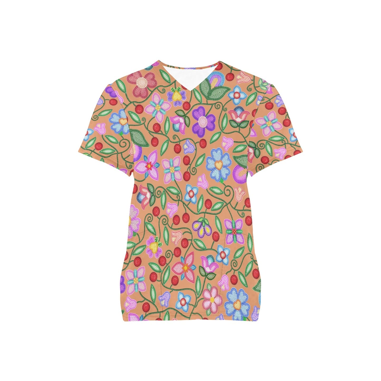 Petal Harmony Terracotta Scrub Top