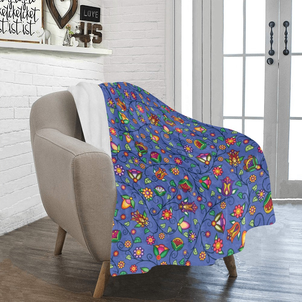 Heartbeat Petals Blue Ultra-Soft Micro Fleece Blanket 40"x50"