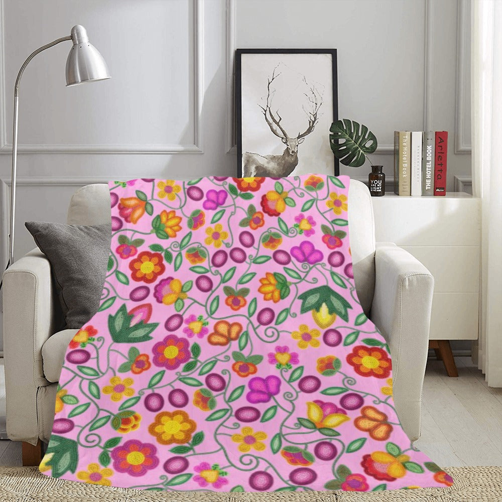 Boreal Bounty Pink X-Large Micro Fleece Blanket