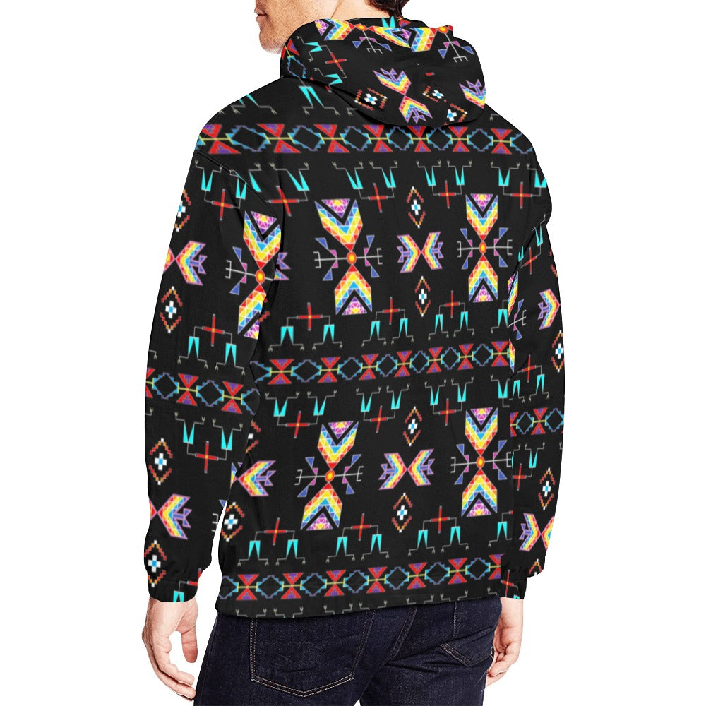 Rainy Chief Rainbow Black Hoodie for Men