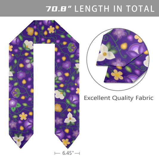 Midnight Moss Bloom Graduation Stole