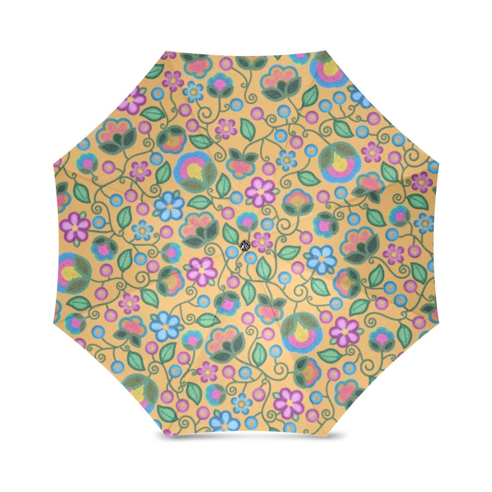 Turquoise Sunbeam Yellow Foldable Umbrella (Model U01)