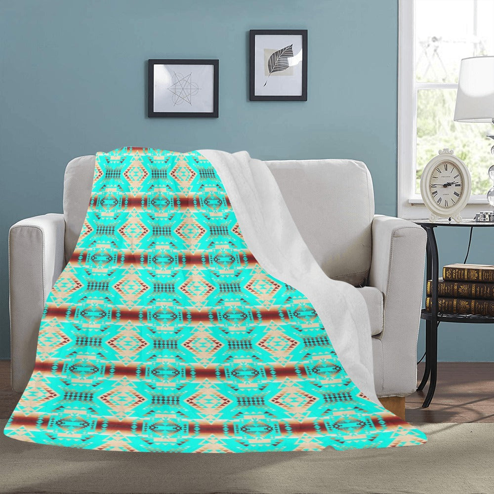 Gathering Earth Turquoise X-Large Micro Fleece Blanket