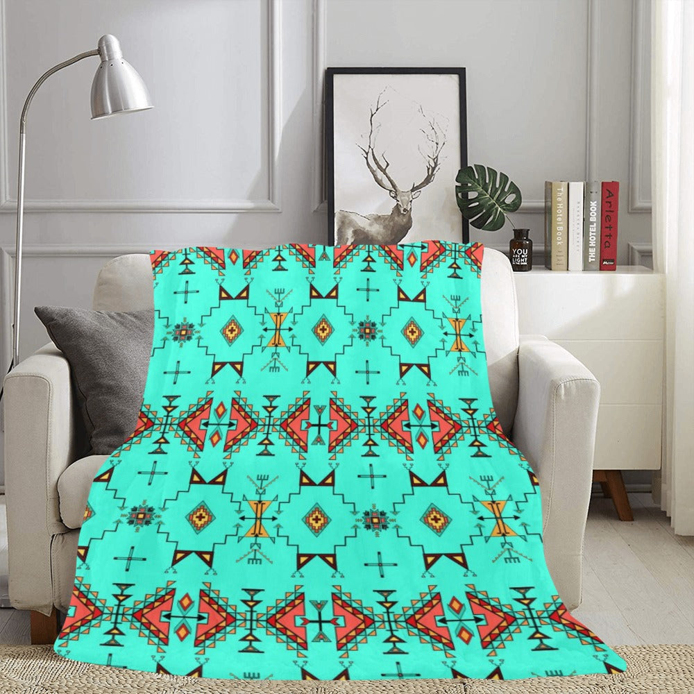 Thunder Flight Turquoise X-Large Micro Fleece Blanket
