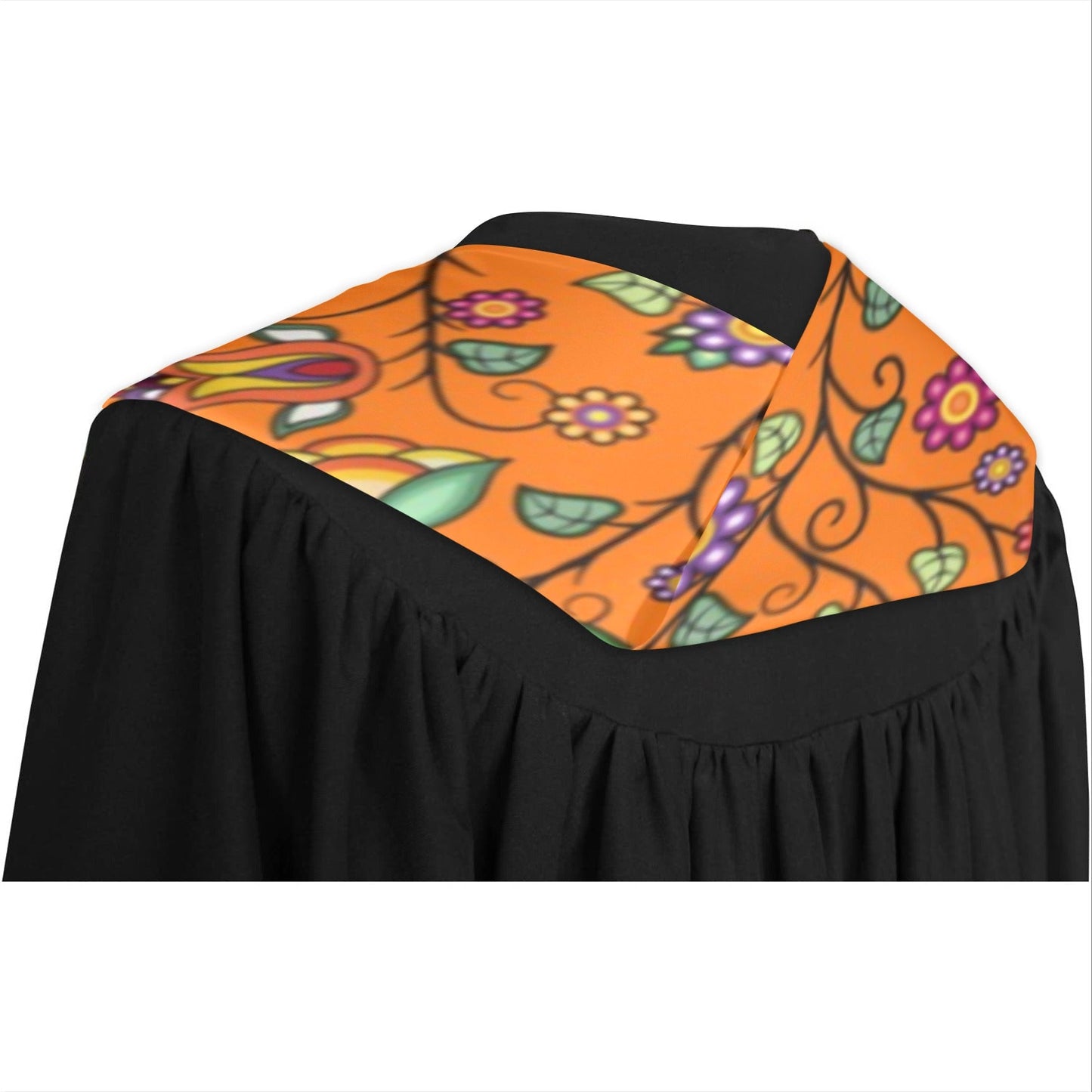 Heartbeat Petals Orange Graduation Stole