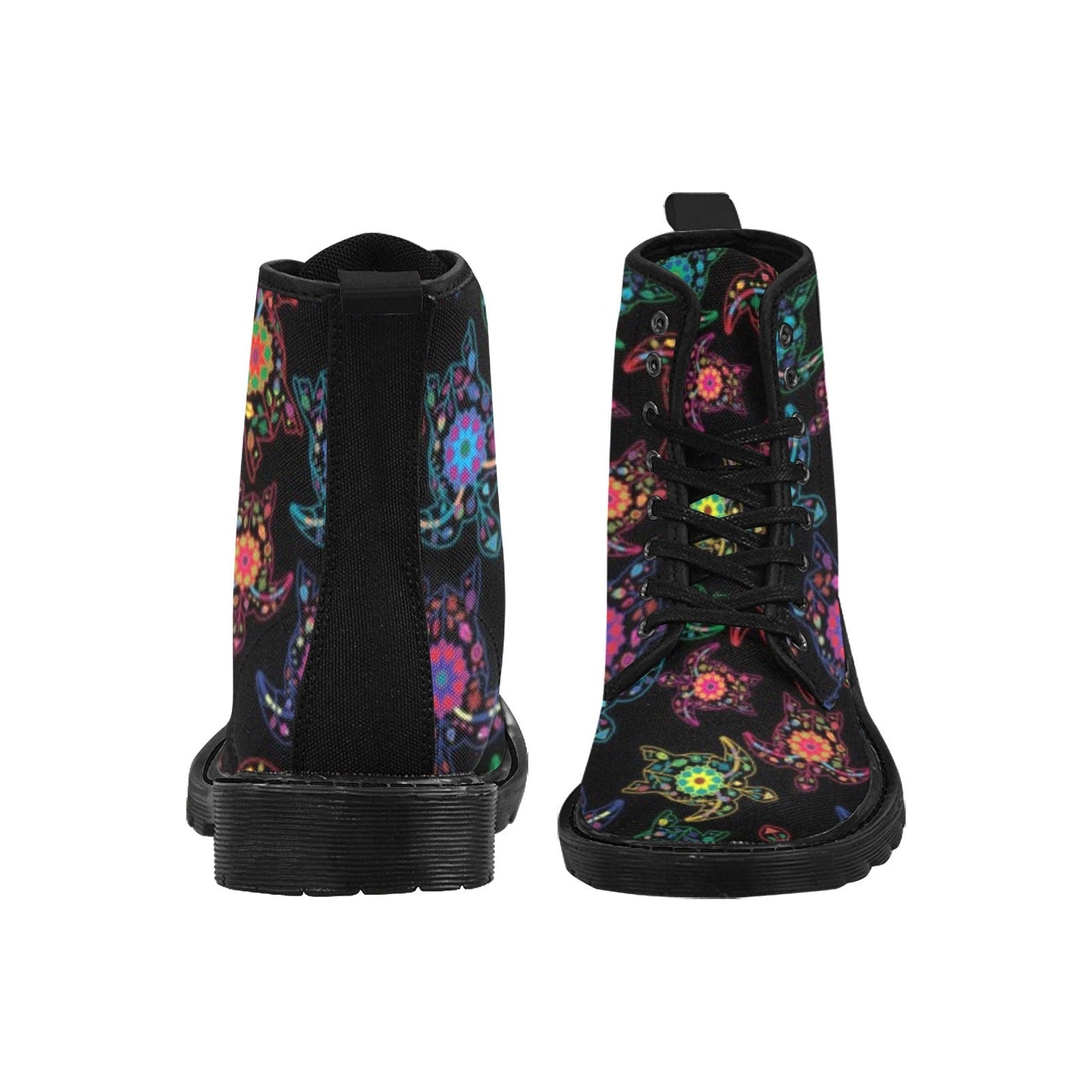 Neon Floral Turtle Boots for Men