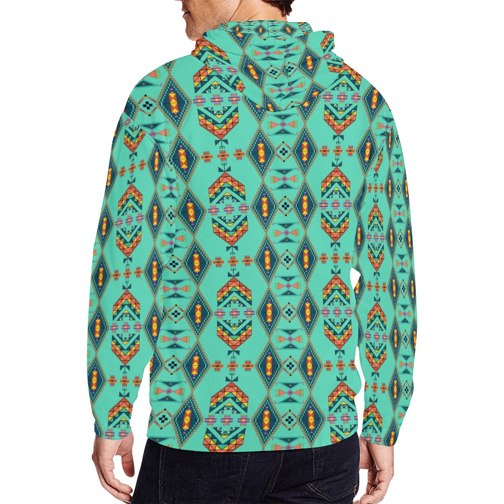 Travois Tipi Smoky Sky Men's Zipper Hoodie