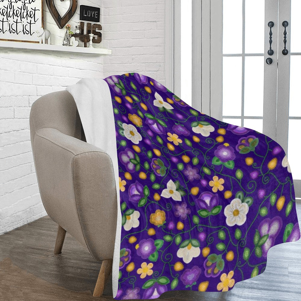 Midnight Moss Bloom Aubergine X-Large Micro Fleece Blanket
