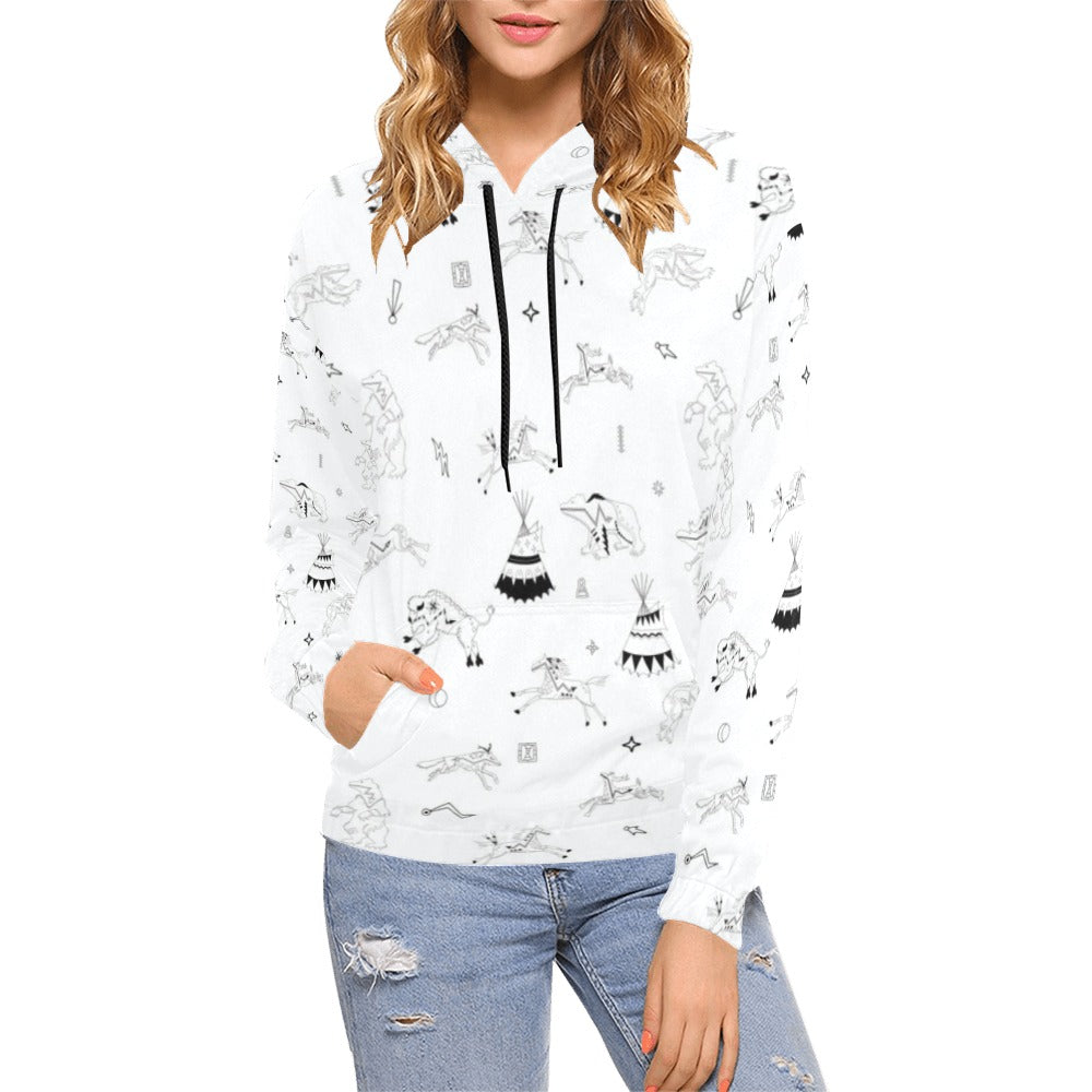 Ledger Dabbles White Hoodie for Women