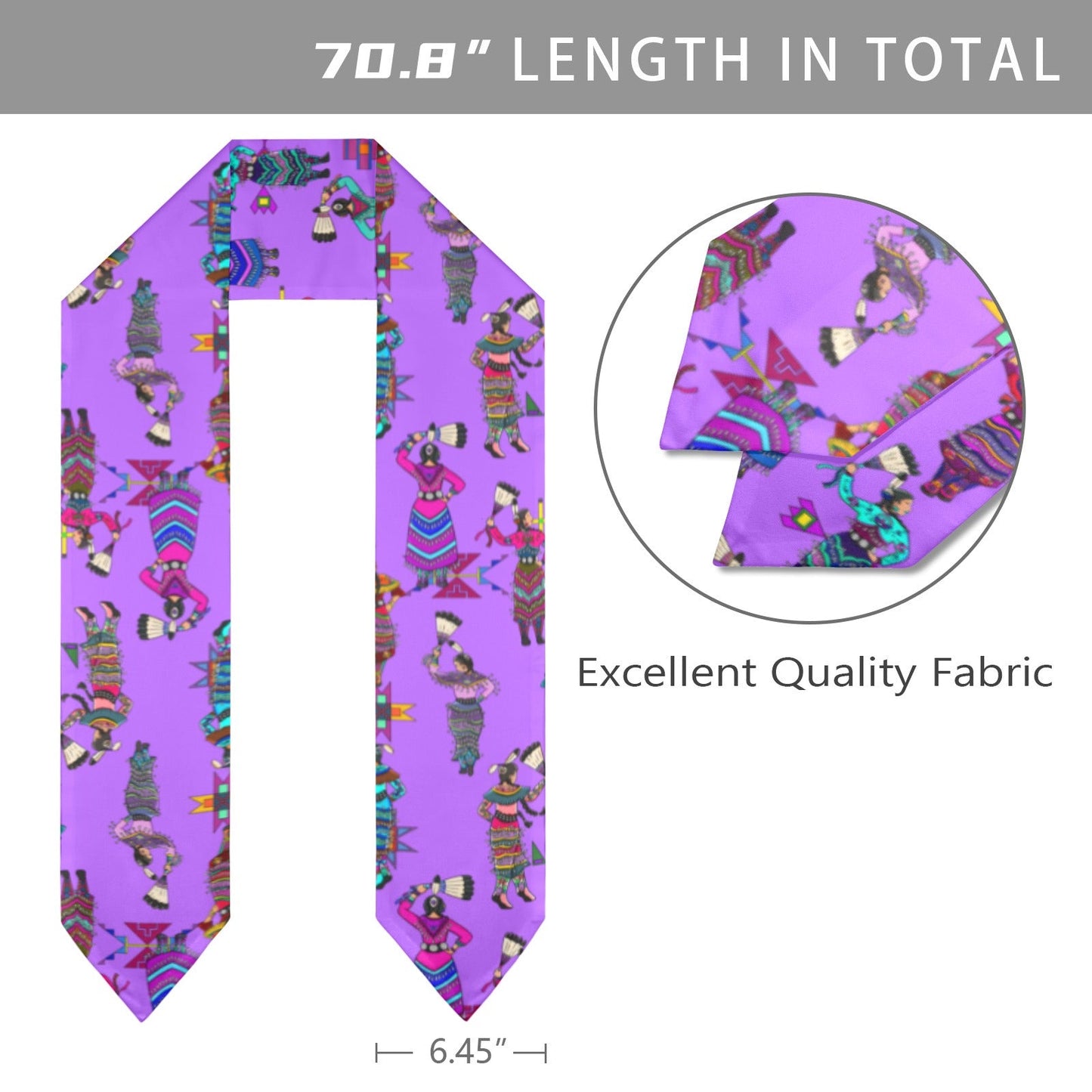 Women's Jingle Dancers Purple Graduation Stole