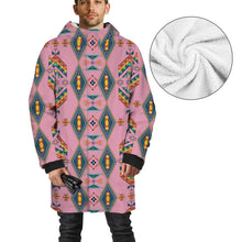 Load image into Gallery viewer, Travois Tipi Dusky Sunset Unisex Sherpa Lined Hooded Coat
